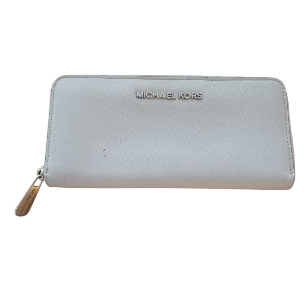MICHAEL Michael Kors White Wallet with Gold Accent